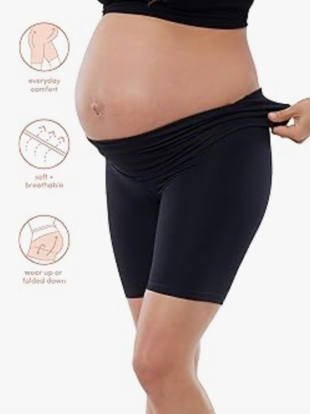 Ingrid & Isabel Maternity Active Bike Short with Fold Down Panel - Picture 3 of 8